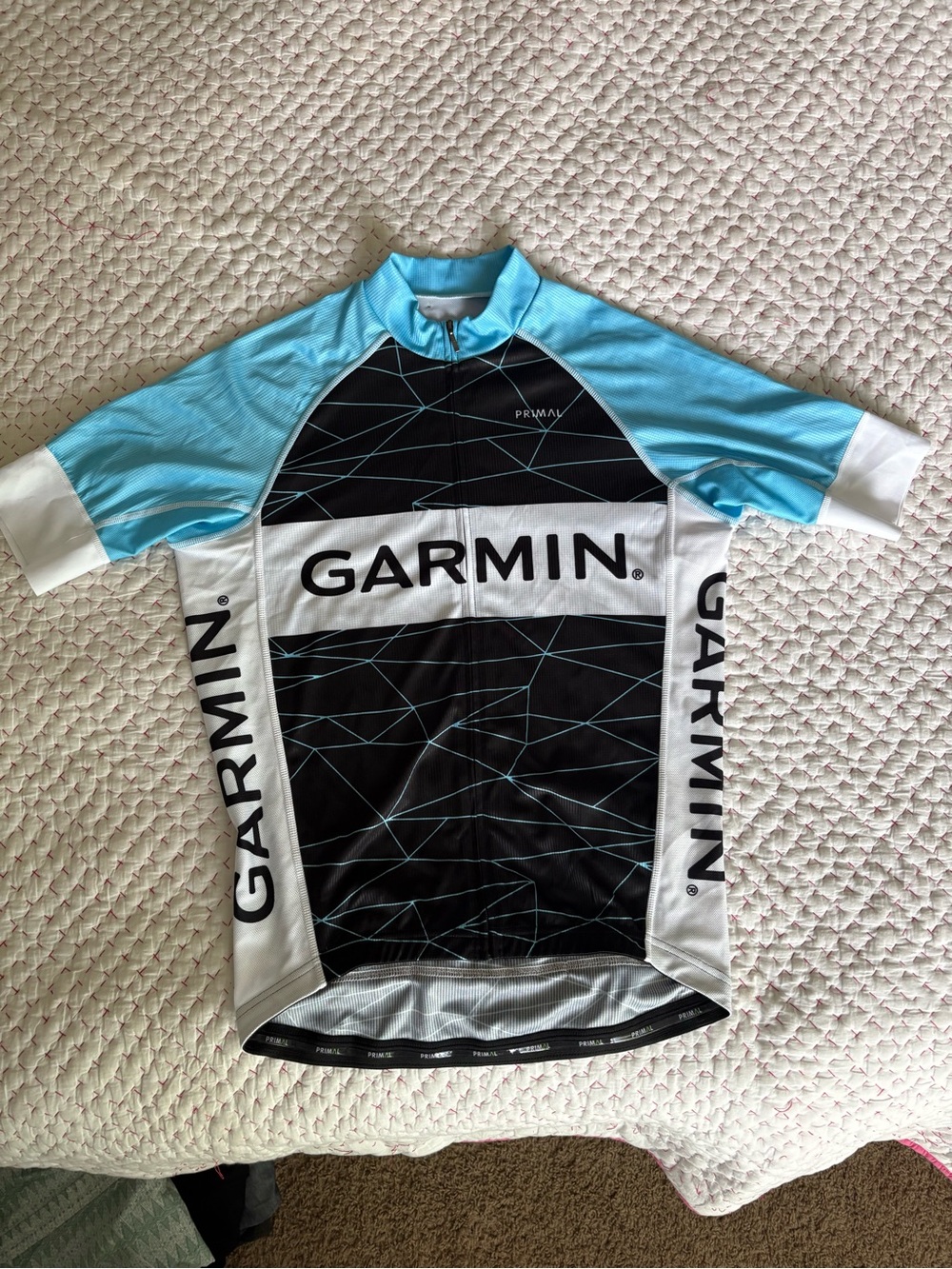 🚴🚴Garmin Light Blue & Black Cycling Jersey Medium - Picture 2 of 11